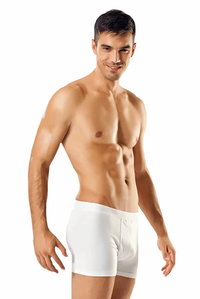 6 Adet Namaldı 128 Licralı Erkek Boxer  Beyaz XL