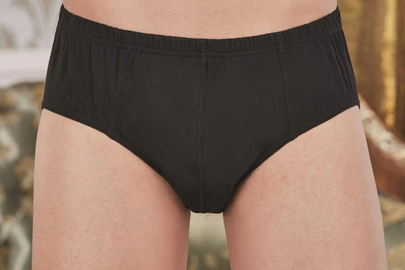 Berrak 1050 Erkek Slip Külot 12 Adet   XL Siyah