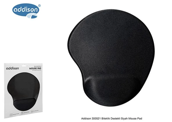 Addison 300521 Bileklik Destekli Siyah Mouse Pad/Addıson