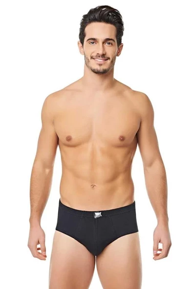 Tutku Erkek Renkli Penye Slip Külot  0109 - 6 Adet  Siyah L