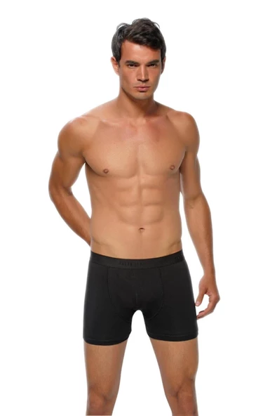 Gümüş Erkek Likralı Penye Boxer 4018 - 3 Adet  Siyah 2XL