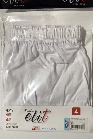 Tutku Elit Erkek Penye Slip Külot 1071 - 12 Adet  Beyaz XL - Resim 5