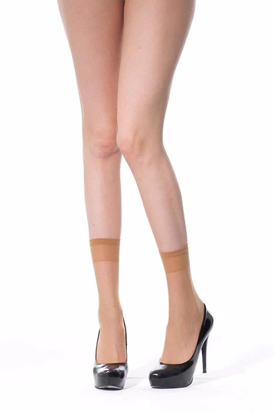 6'Lı Müjde Ekonomik Ince Soket Tül Çorap  Standart Ten - Resim 4