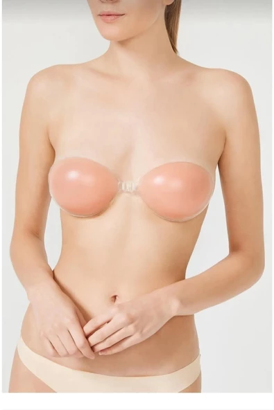 UMT Kadın Silikon Desteksiz Sütyen 0515  - 1 Adet   Ten 75B - Resim 4