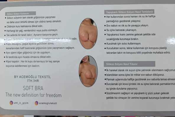 UMT Kadın Silikon Desteksiz Sütyen 0515  - 1 Adet   Ten 75B - Resim 6