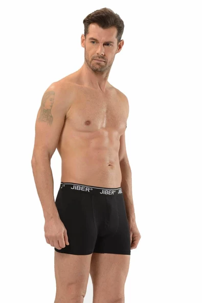 Jiber Erkek Likralı Boxer 3'lü Paket - 156  Siyah S