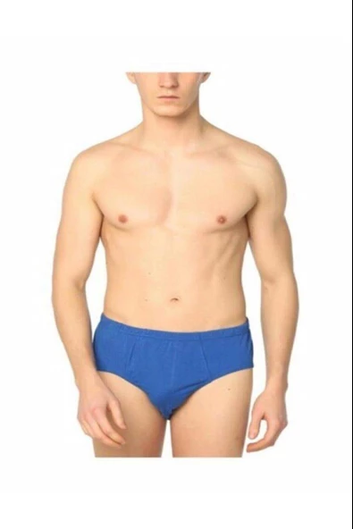 Seher Yıldızı Erkek Renkli Slip Külot - 12 Adet  XL Saks Mavi