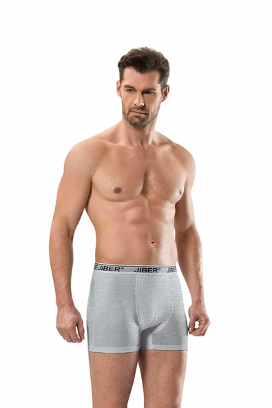 Jiber Erkek Likralı Boxer 3'lü Paket - 156  Gri S