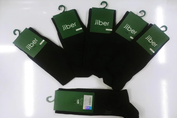 Jiber Erkek Bambu Likralı Uzun  Çorap 5600 - 6 Adet  Siyah 40-44