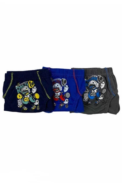 Tutku 0138 Erkek Çocuk Renkli Slip Külot 12 Adet  Karışık Renk 5 (9-10 YAŞ) - Resim 2