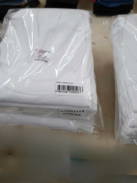 Erdem Erkek Penye Economic Klasik Askılı Atlet 1113 - 12 Adet  Beyaz L - Resim 3