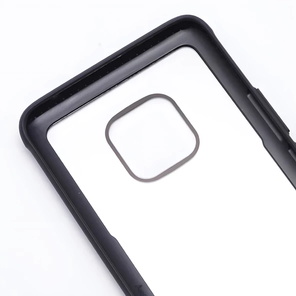 Huawei Mate 20 Pro Kılıf Kenarları Silikon Arka Kısım Temperli Cam Craft Kılıf - Resim 4