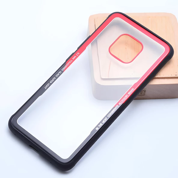 Huawei Mate 20 Pro Kılıf Kenarları Silikon Arka Kısım Temperli Cam Craft Kılıf - Resim 3