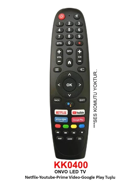 Onvo-profilo-saba netflix-youtube-google play-prime video tuşlu lcd led tv kumanda (SES KOMUT ÖZELLİĞİ YOKTUR)