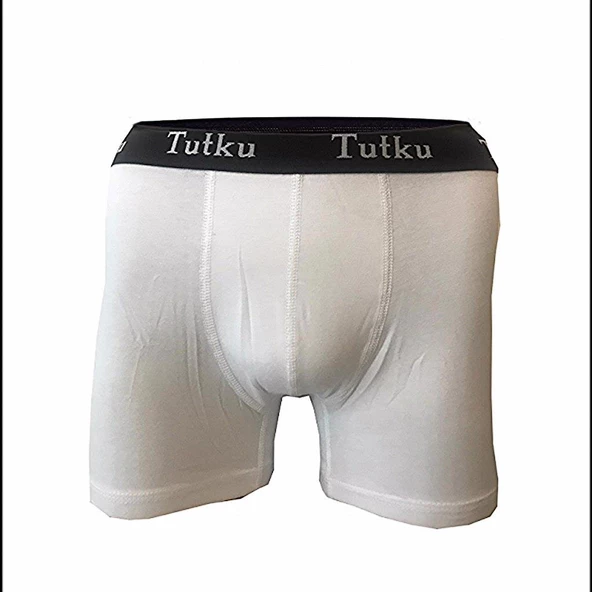 Tutku Erkek Elastan Spor Boxer 2 Adet  Beyaz XL