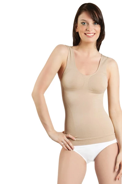 Elite Life Kadın Korseli Dikişsiz Atlet  2'Li Paket - 877  Ten M - L