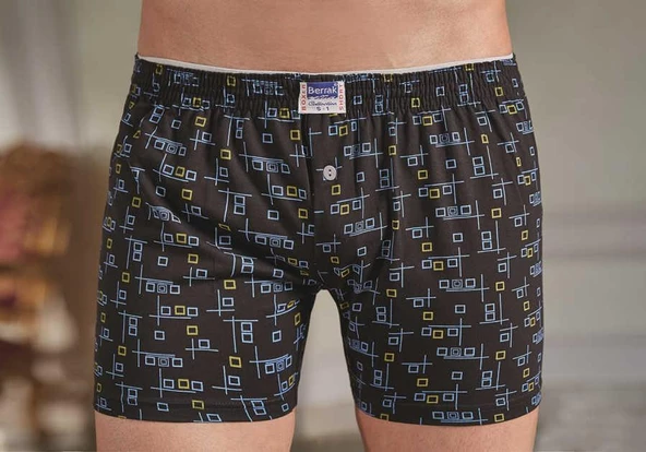 Berrak 1054 Desenli Boxer Büyük Beden 3'Lü  XL Karışık Renk