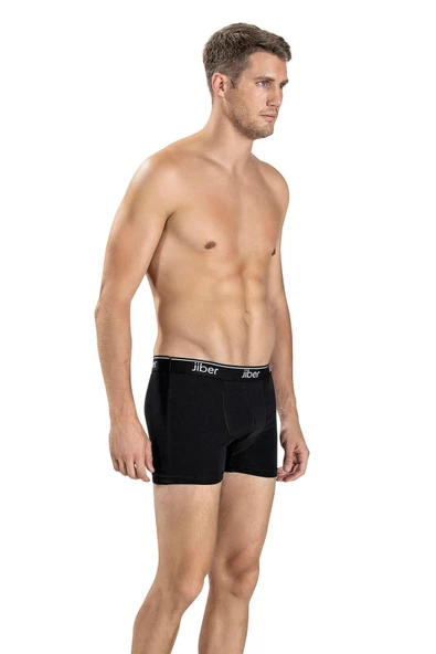 Jiber Erkek Pamuklu Likralı Boxer 156 - 12 Adet   XL Siyah - 2
