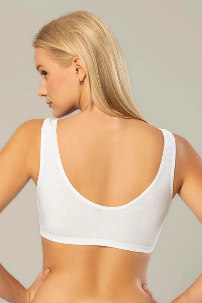 Erdem Kadın Penye Body Sütyen 2475 - 3 Adet  Beyaz 120B - Resim 4