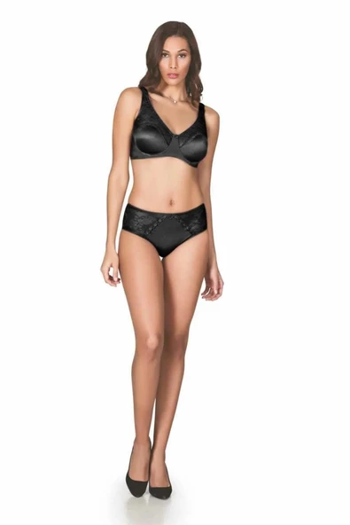 Le Jardin Kadın Desteksiz Dantel Detaylı Toparlayıcı Sütyen Külot Takımı 5035 -1 Adet  Siyah 95B ürün görseli 1