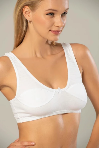 Erdem Kadın Penye Body Sütyen 2475 - 3 Adet  Beyaz 120B - Resim 2