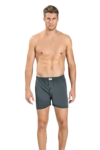 Jiber Erkek Havlu Kemer Pamuklu Boxer 127 - 3 Adet  XL Füme - Resim 8