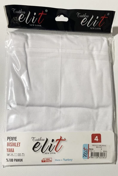 Tutku Elit Erkek Bisiklet Yaka Penye Atlet Fanila 1002 - 6 Adet  Beyaz 2XL - Resim 3