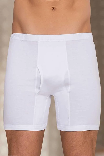 Berrak 1055 Erkek Paçalı Külot  6'lı   Beyaz 3XL