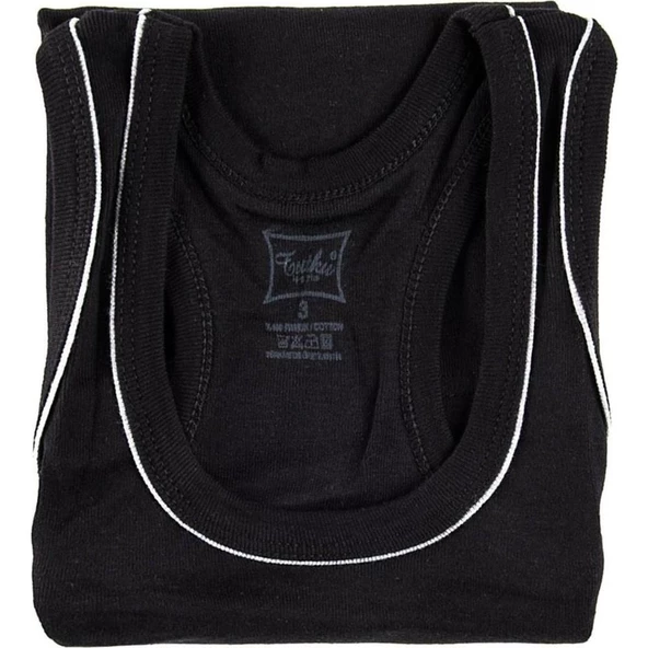 TUTKU 0130 ERKEK ÇOCUK SPOR ATLET 6 Adet  Siyah 2 (3-4 YAŞ) - Resim 3