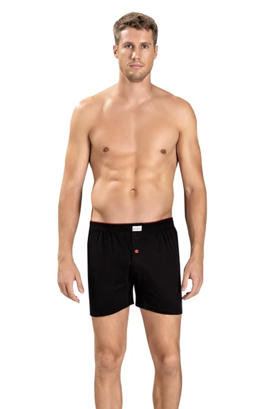Jiber Erkek Havlu Kemer Pamuklu Boxer 127 - 3 Adet  Siyah 2XL