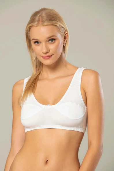 Erdem Kadın Penye Body Sütyen 2475 - 3 Adet  Beyaz 120B - Resim 3