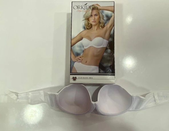 Orkide Kadın Dolgusuz Straples Sütyen 2550 - 2 Adet  Beyaz 75B - Resim 4