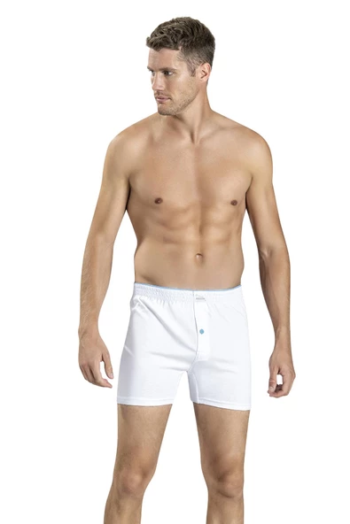 Jiber Erkek Havlu Kemer Pamuklu Boxer 127 - 6 Adet  Beyaz L