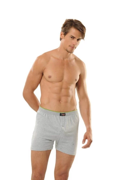Jiber Havlu Kemer Penye Boxer 3'lü - 127  Gri 2XL