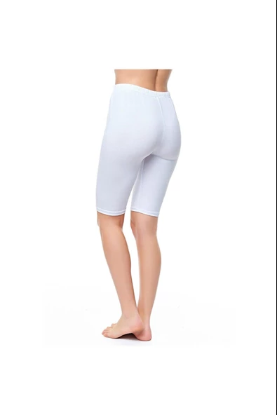6'Lı TUTKU 0156 BAYAN KISA TAYT  Beyaz 2XL - 3
