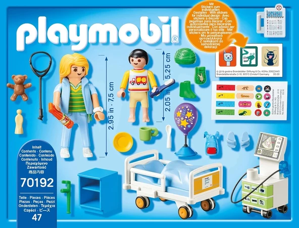 Playmobil 70192 Şehir Hayatı Çocuk Hastanesi Odası, eğitici oyuncak, eğlenceli yaratıcı rol yapma, oyun seti 4 yaş ve üz - 5