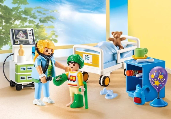 Playmobil 70192 Şehir Hayatı Çocuk Hastanesi Odası, eğitici oyuncak, eğlenceli yaratıcı rol yapma, oyun seti 4 yaş ve üz - 3