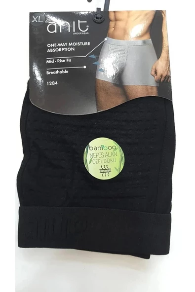 Anıt Erkek Nefes Alan Bambu Likralı Boxer 1284 - 12 Adet   Siyah M - 2