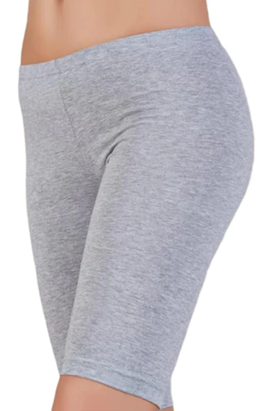 6'Lı TUTKU 0156 BAYAN KISA TAYT  Gri 2XL