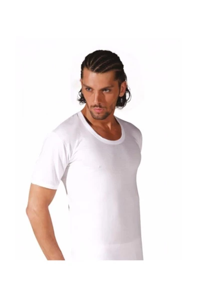 6'Lı Seher Yıldızı %100 Pamuk Erkek Fanila Kısa Kollu  Beyaz 3XL - Resim 3