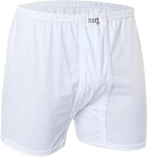 Seher Erkek Beyaz Paçalı Don Külot 006 - 12 Adet  Beyaz 3XL - Resim 2