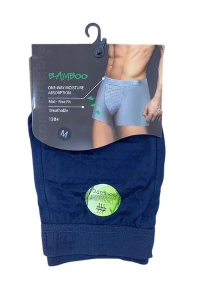 Anıt Erkek Nefes Alan Bambu Likralı Boxer 1284 - 12 Adet   L Lacivert