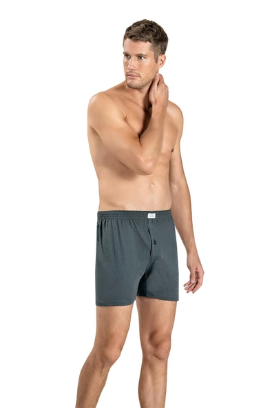 Jiber Erkek Havlu Kemer Pamuklu Boxer 127 - 6 Adet  M Füme