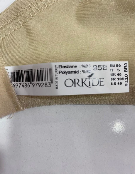Orkide Kadın Dolgusuz Straples Sütyen 2550 - 2 Adet  Siyah 90B - 6