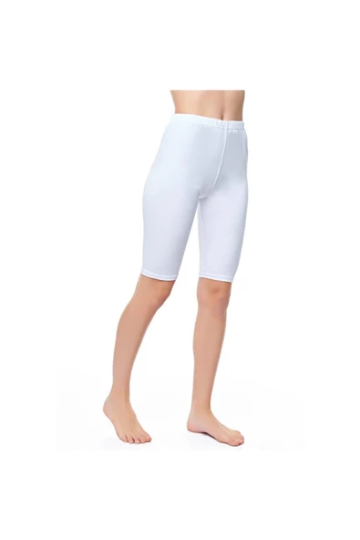 6'Lı TUTKU 0156 BAYAN KISA TAYT  Beyaz 2XL - 2