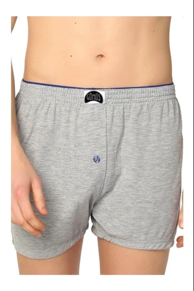 Gümüş Erkek Havlu Bel Pamuklu Boxer 4020 - 3 Adet  Gri 2XL