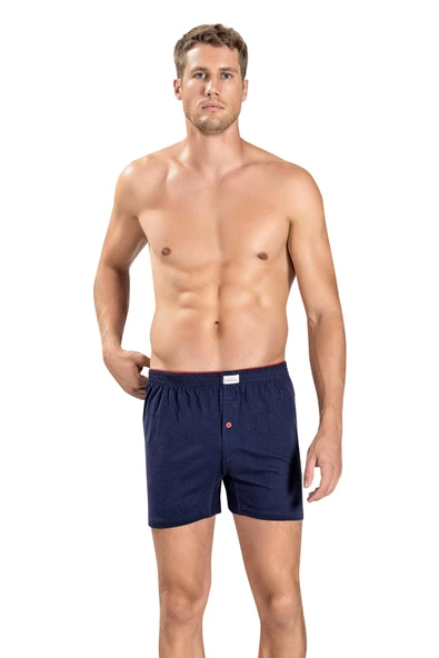 Jiber Erkek Havlu Kemer Pamuklu Boxer 127 - 6 Adet  XL Lacivert