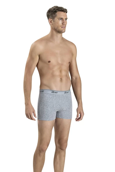 Jiber Erkek Pamuklu Likralı Boxer 156 - 9 Adet   2XL GRİMELANJ