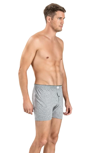 Jiber Erkek Havlu Kemer Pamuklu Boxer 127 - 6 Adet  2XL GRİMELANJ - Resim 12