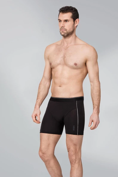 Namaldı Erkek Modal Likralı Biyeli Boxer 197 - 6 Adet  Siyah S ürün görseli
